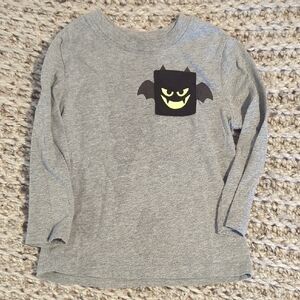 Jumping Beans Heather Gray Long Sleeve Tee with Bat Graphic